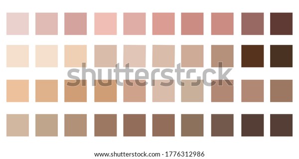 Skin Color Tones Chart Texture Palette Stock Vector (Royalty Free ...