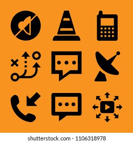 skin, competition, speak, graph, conversation and reception icon vector set. Flat vector design with filled icons. Designed for web and software interfaces
