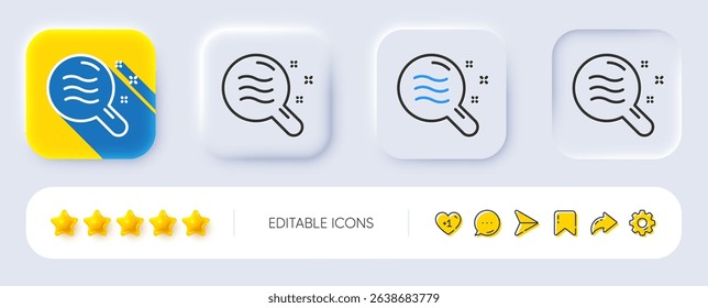 Skin condition line icon. Neumorphic, Flat shadow, 3d buttons. Search magnifier sign. Line skin condition icon. Social media icons. Vector