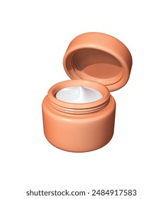 skin cream 3d icon. cream bottle jar 3D vector illustration.