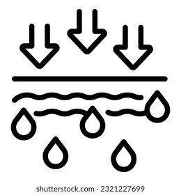 Vector de contorno de icono de absorción de crema cutánea. Parche ocular. Gel cosmético