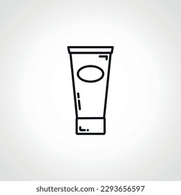 skin cream line icon. tube of cream outline icon