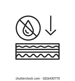 Skin Dehydration Black Line Icon. Skin Layer. 