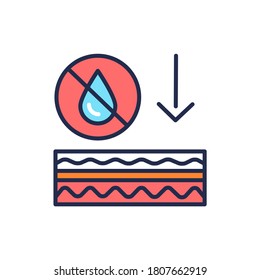 Skin dehydration color line icon. Skin layer. Outline pictogram for web page, mobile app, promo.