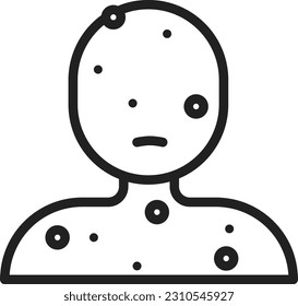 Imagen vectorial del icono de la enfermedad de la piel. Adecuado para aplicaciones web móviles y medios de impresión.