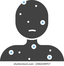 Imagen vectorial del icono de la enfermedad de la piel. Adecuado para aplicaciones web móviles y medios de impresión.