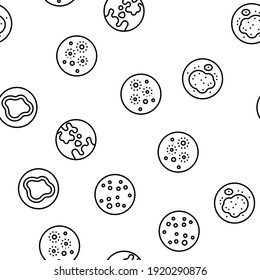 Skin Disease Symptom Vector Seamless Pattern Thin Line Illustration