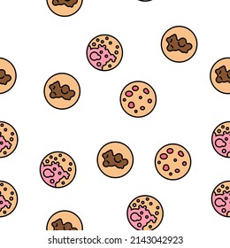 Skin Disease Symptom Vector Seamless Pattern Thin Line Illustration