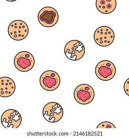 Skin Disease Symptom Vector Seamless Pattern Thin Line Illustration