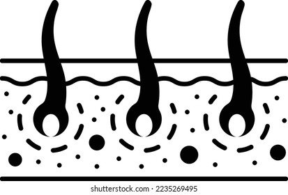 Skin Diseases Of The Scalp concept, Dermatitis and Skin Allergies vector icon design, beauty and personal care symbol, cosmetic dermatology sign, body aesthetics stock illustration 