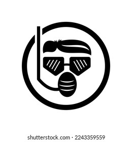 skin diver icon logo black
