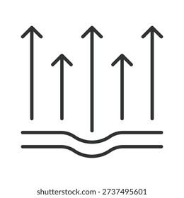 Skin elasticity icon in line design. firmness and lifting effect on white background vector. elasticity editable stroke icon