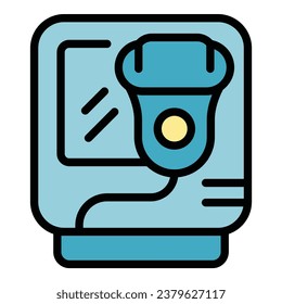Skin epilator icon outline vector. Hair cream. Body care color flat