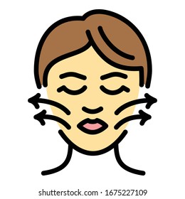 Skin face correction icon. Outline skin face correction vector icon for web design isolated on white background