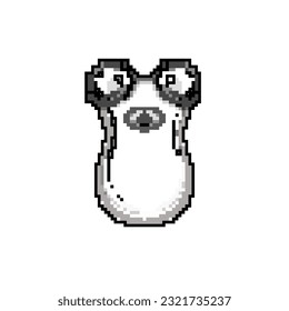 Hautmassager Spiel Pixel Art Retro-Vektorgrafik. Bitten Gesichtsmassage. alte Vintage-Illustration