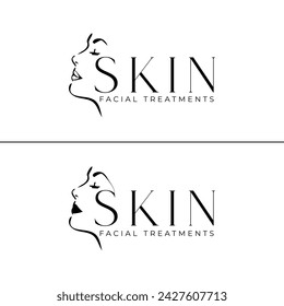 Skin Facial treatment spa saloon beauty word mark logo design