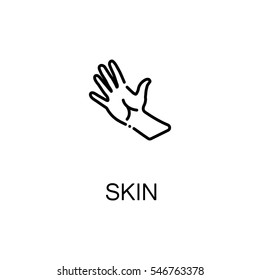 Skin flat icon. Single high quality outline symbol of human body for web design or mobile app. Thin line signs of skin for design logo, visit card, etc. Outline pictogram of skin