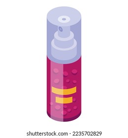 Icono de botella de espuma de piel vector isométrico. Mujer cosmética. Producto de crema