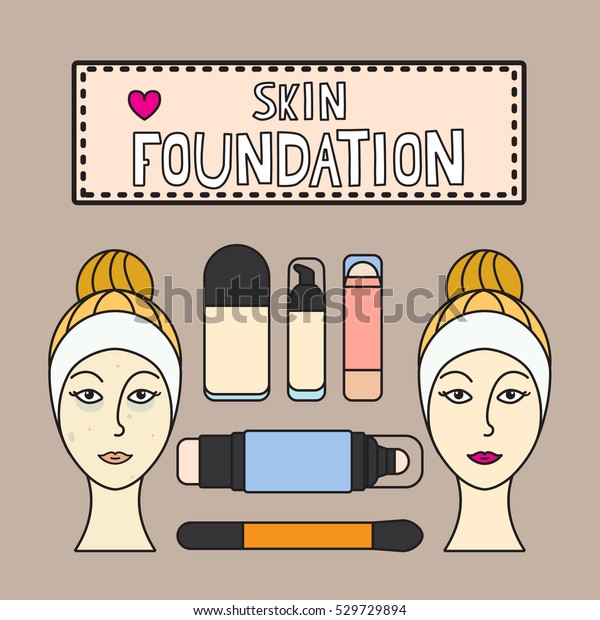 Skin Foundationbeauty Products Iconsdecorative Cosmeticsface