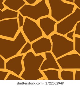 Skin giraffe with natural tracery. Savannah camouflage brown-yellow color of original stripes giraffe skin patterns naturally textured vector background leather.