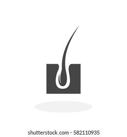 Skin hair icon isolated on white background. Skin hair vector logo. Flat design style. Modern vector pictogram for web graphics - stock vector