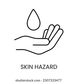 Skin hazard line icon vector with editable stroke