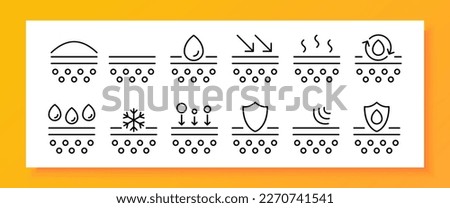 Skin healing icon set. Skin care, moisturizing, Korean cosmetics, delicate skin, cosmetics. Skin healing cocnept. Pastel color background. Vector line icon for business