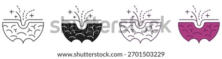 Skin healing icon set, vector illustration.