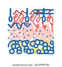 skin órgão humano doodle ícone esboço vetor. pele órgão humano sinal. símbolo isolado ilustração