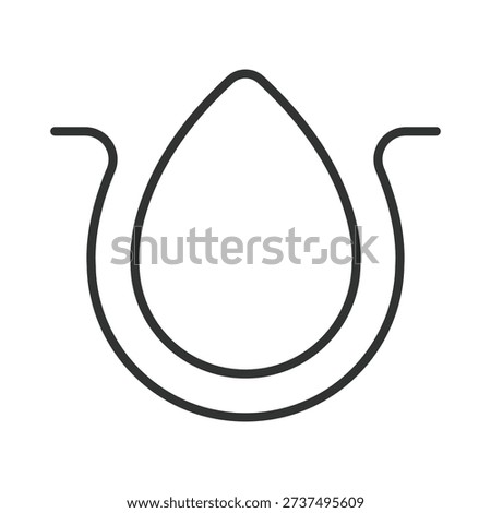 Skin hydration drop icon in line design. moisture retention on white background vector. hydration editable stroke icon