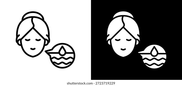 Skin Hydration Icon Ilustración vectorial negra blanca