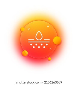 Skin hydration line icon. Skin care cream, pore cleaning, acne protection. Moisturizing the skin. Glassmorphism style. Vector line icon for Business and Advertising