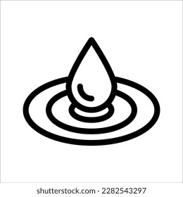 Skin hydration line outline icon, on white background, eps 10.