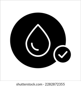 Skin hydration line outline icon, on white background, eps 10.