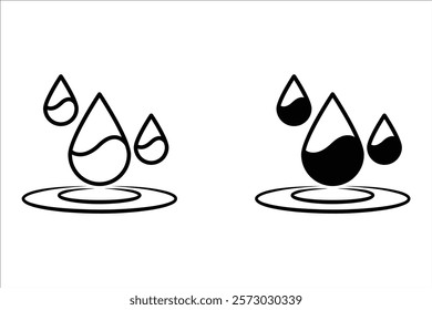 Skin hydration line outline icon set. on white background, eps 10.
