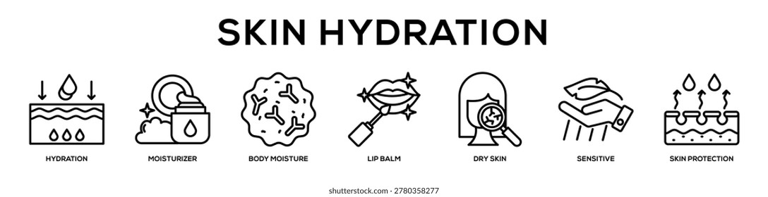 Skin Hydration web banner icon illustration concept
