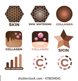 skin icon , logo and vector with collagen