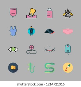 skin icon set. vector set about pipette, attachment, gel and mosquito icons set.