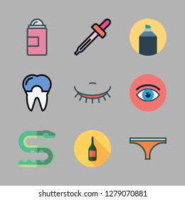 skin icon set. vector set about products, snake, droppers and highlighter icons set.