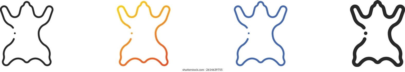 skin icon.Thin Linear, Gradient, Blue Stroke and bold Style Design Isolated On White Background