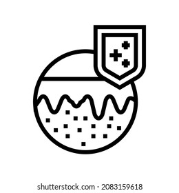 Skin Immunity Defense Line Icon Vector. Skin Immunity Defense Sign. Isolated Contour Symbol Black Illustration