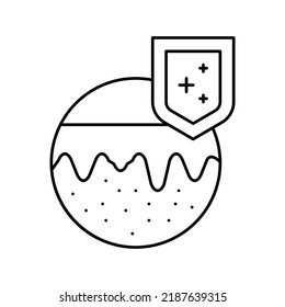 Skin Immunity Defense Line Icon Vector. Skin Immunity Defense Sign. Isolated Contour Symbol Black Illustration