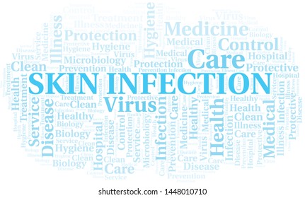 Skin Infection word cloud vector made with text only