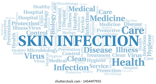 Skin Infection word cloud vector made with text only