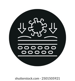 Skin infections line black icon. Human disease sign for web page, mobile app, button, logo. Vector isolated button. Editable stroke.