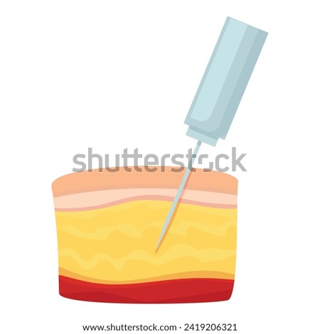 Skin injection icon cartoon vector. Female liposuction. Spa beauty procedure