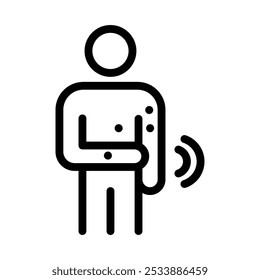 Icono de línea de irritación de la piel Ilustración Vector gráfico. Gráfico simple del Vector de la ilustración del elemento, conveniente para el App, los Sitios web, y las presentaciones aisladas en el fondo blanco