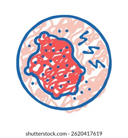skin itch disease doodle icon sketch vector. skin itch disease sign. isolated symbol illustration