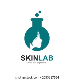 Skin lab logo vector template. Suitable for beauty, salon, research body health