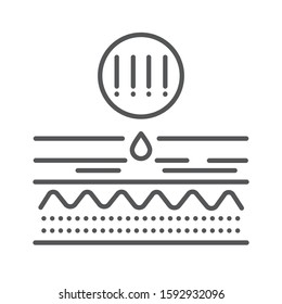 Skin layer with an black dots line black icon. Skin rash. Dermatological diseases. Itchy spots. Sign for web page, mobile app, button, logo